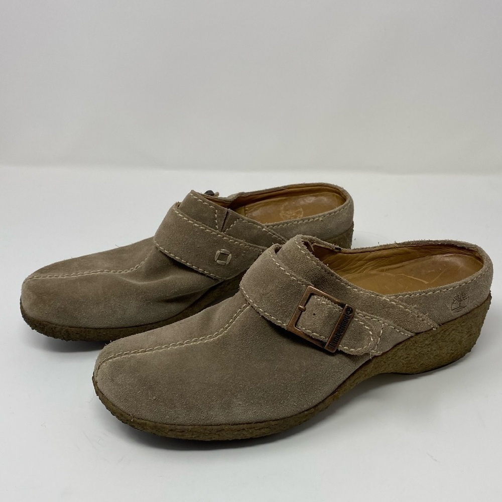 Timberland women’s slip on suede leather clogs comfort 6.5